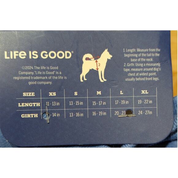 Life is Good "Good Buoy" Pet Dog T-shirt Short Sleeve Crew Neck Blue Tee Size XS - Picture 3 of 6